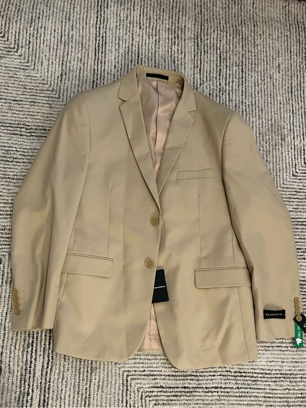 Braveman Beige Blazer Sport Coat Suit Jacket Size 42R Slim Tan Camel Men’s